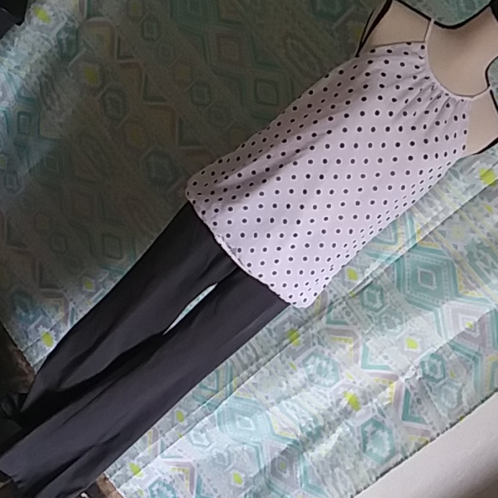 Express Polka Dot Top/ Mid Rise Columnist Pants